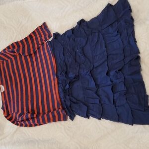 Crewcuts Nautical Stripes and Ruffles  dress. Size 10. GUC!